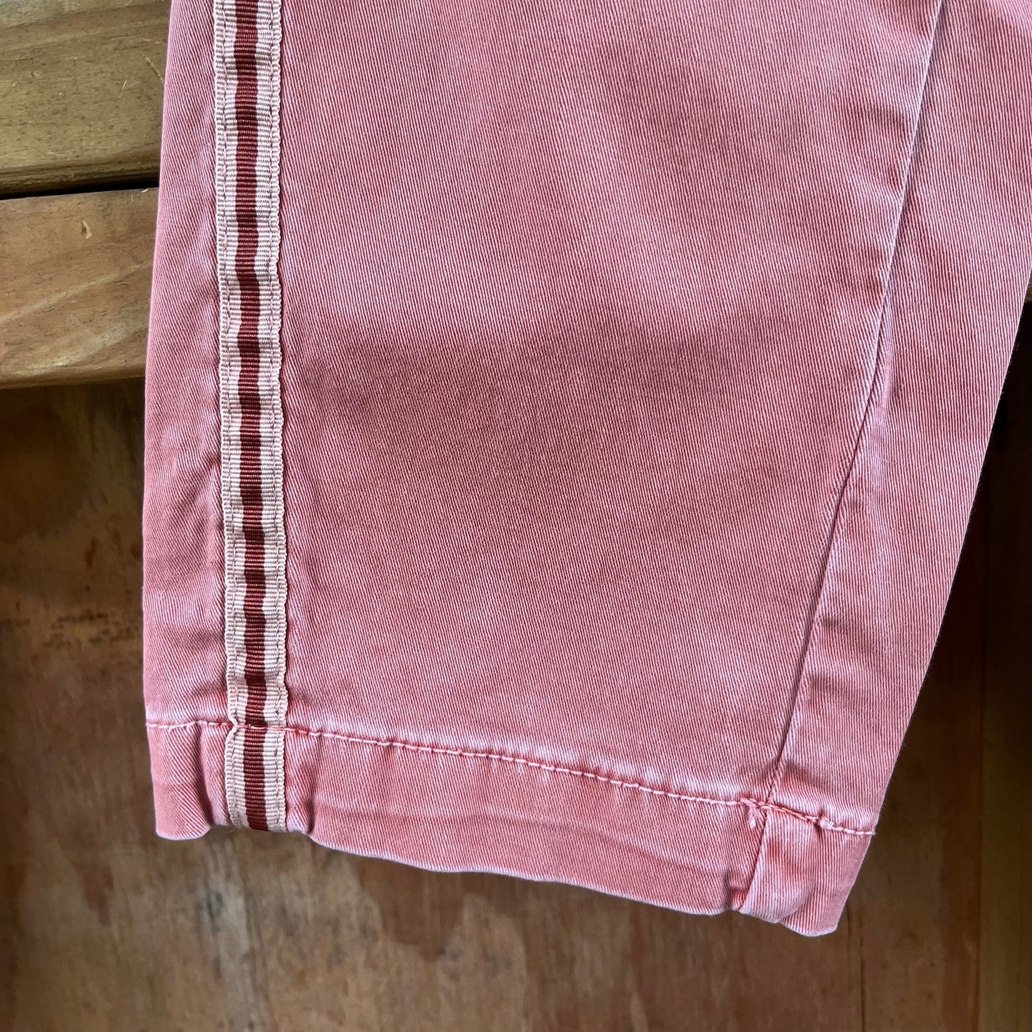 Anthropologie Relaxed Fit Striped Pink Chinos Size 27