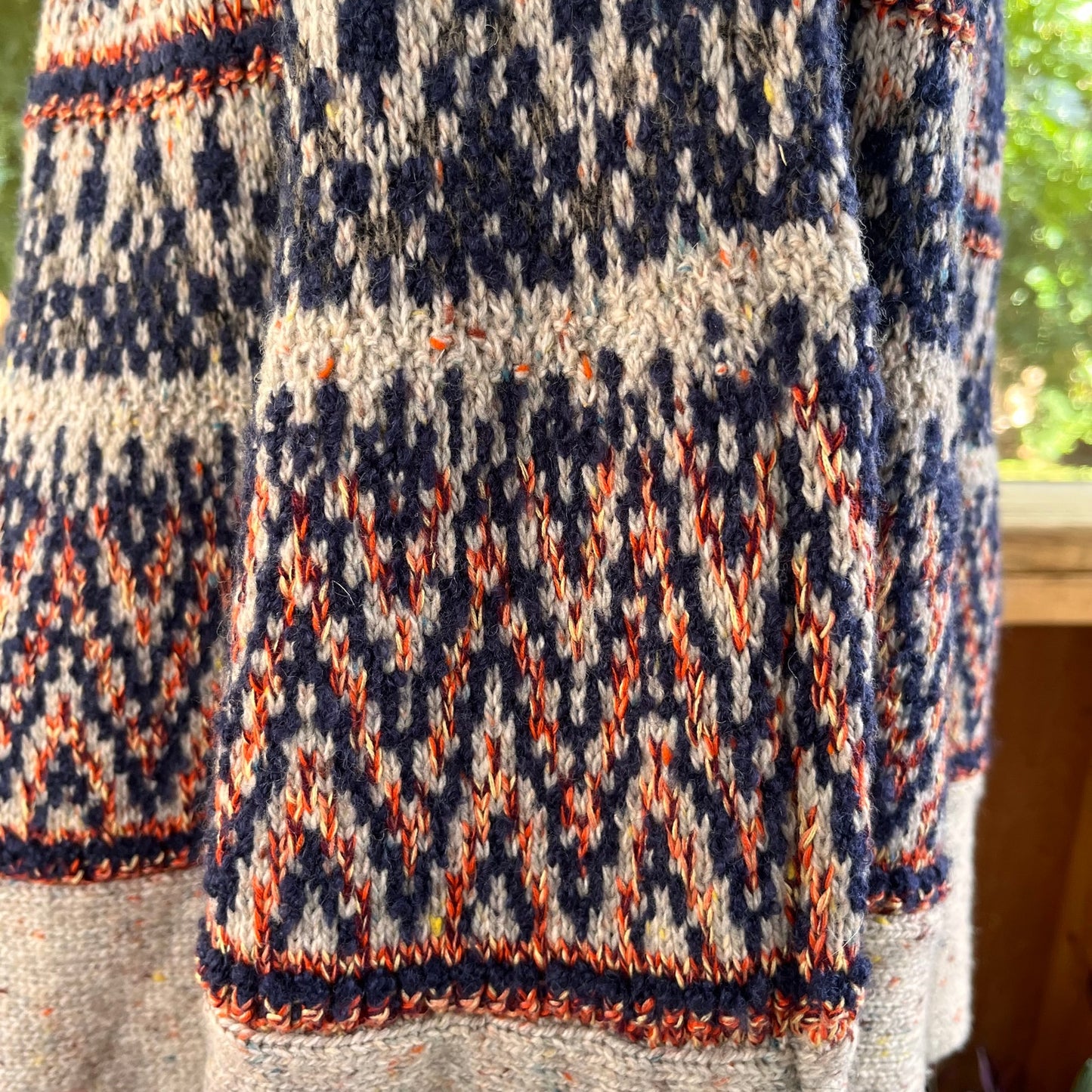 Anthropologie Sleeping On Snow Midland Fair Isle Poncho Sweater Size XS/S