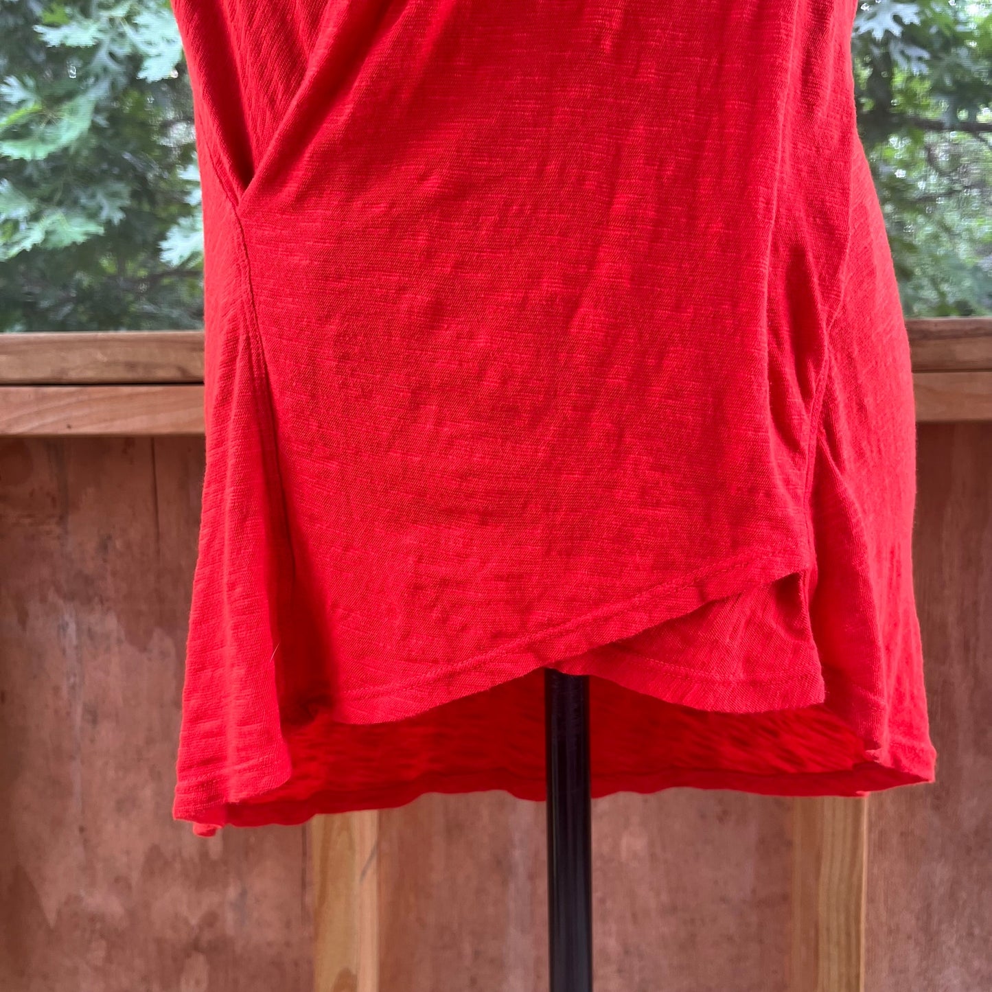 Anthropologie Left Of Center Red Sleeveless Wrap Tunic Top Size S