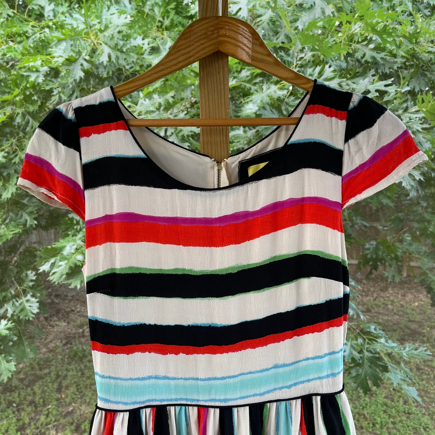 Anthropologie Maeve Peralta Stripe Dress Colorful Sheath Size 6