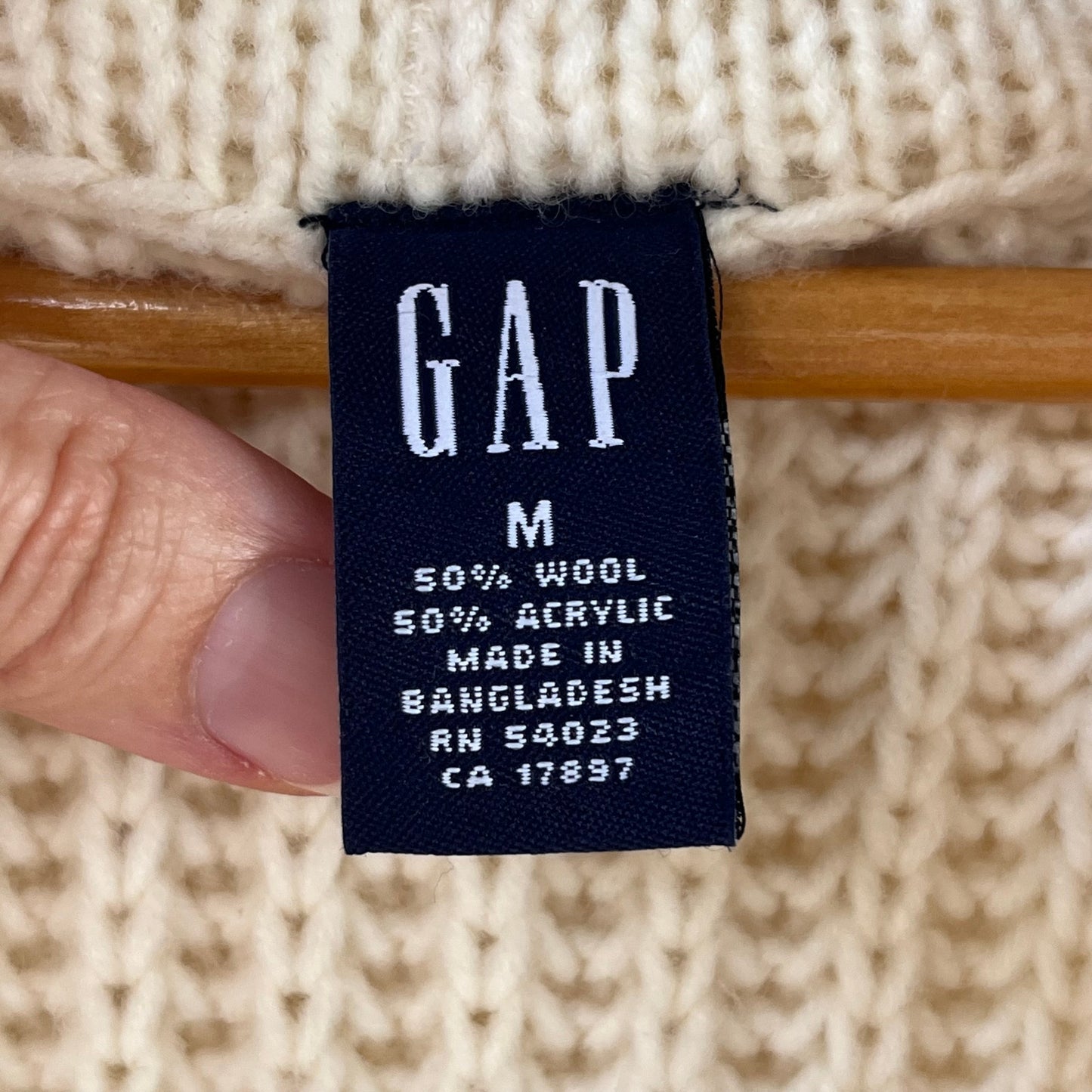 Gap Women's Vintage Longline Hooded Cardigan Sweater Cream Size M