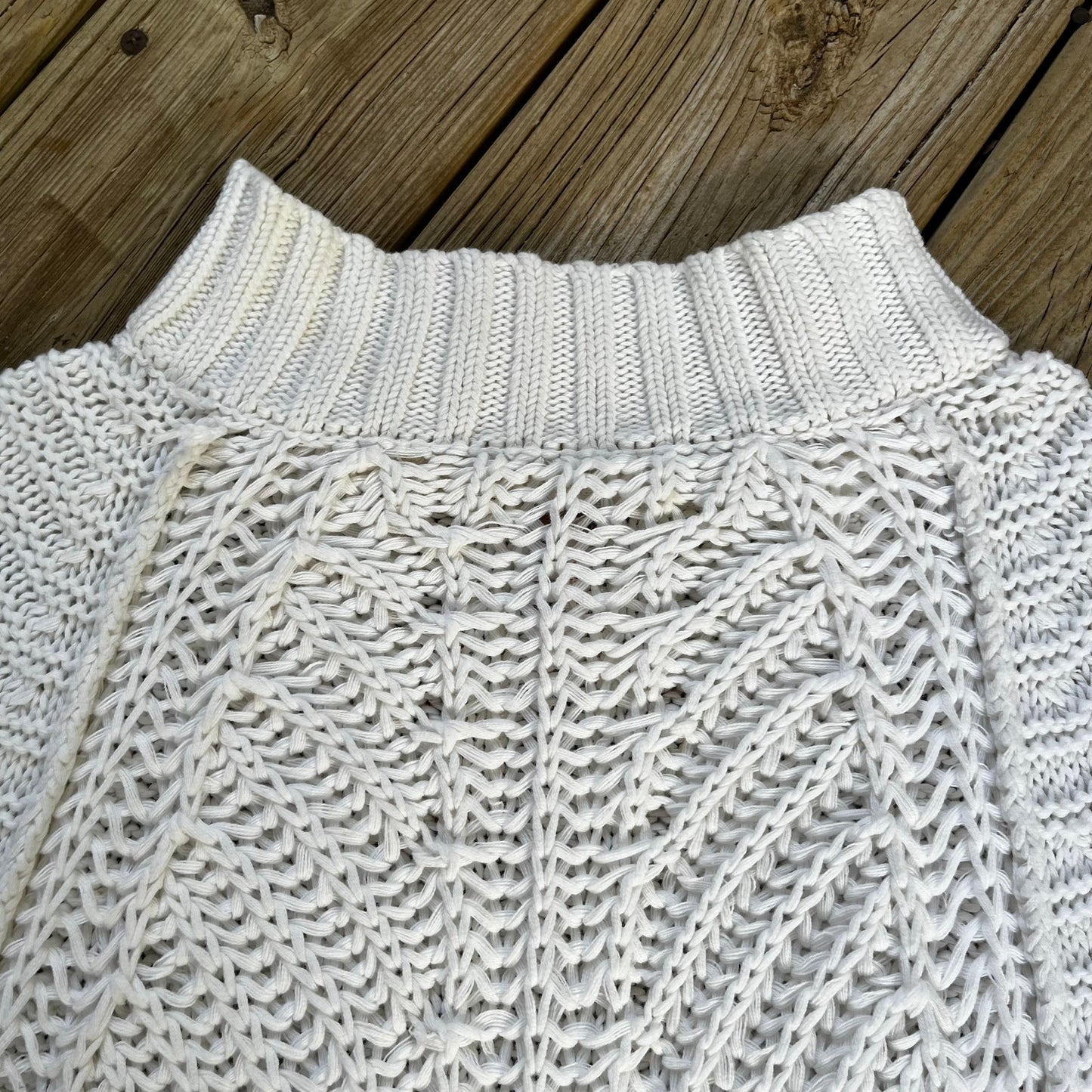 Free People Sweetheart Sweater Chunky Knit Ivory Size S