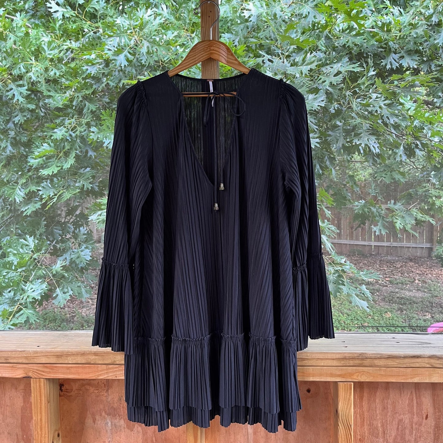 Free People Can't Help It Plisse Mini Dress Black Size S