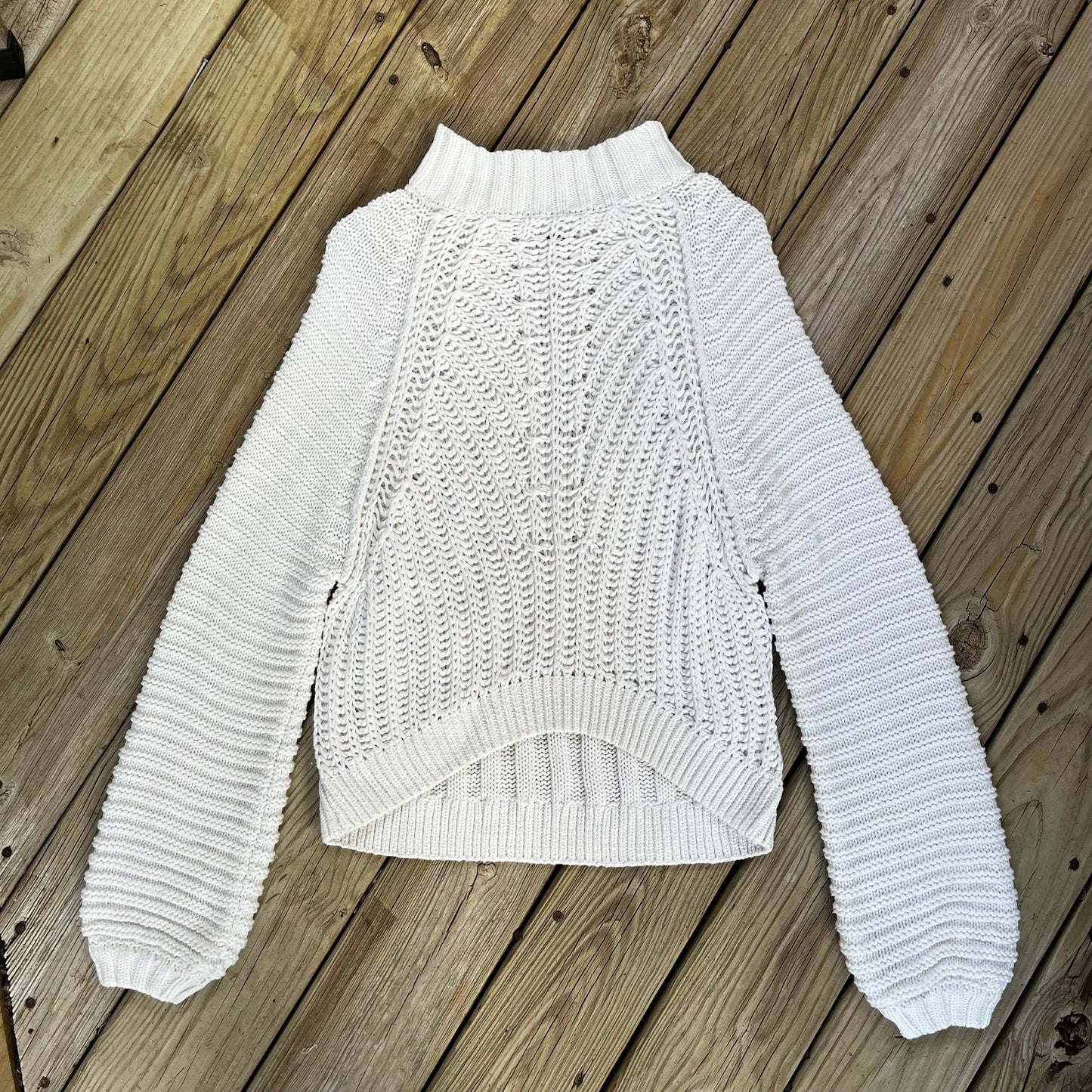 Free People Sweetheart Sweater Chunky Knit Ivory Size S