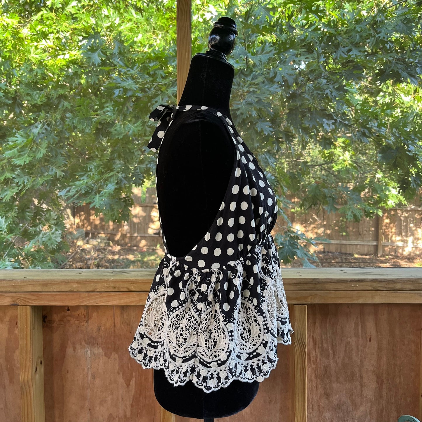 Free People Lunch Date Halter Top Black And White Polka Dot Size S