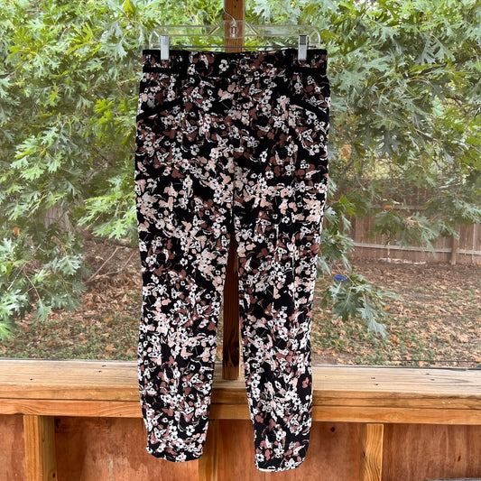 Anthropologie Cartonnier Nasella Joggers Black And Brown Floral Size 8