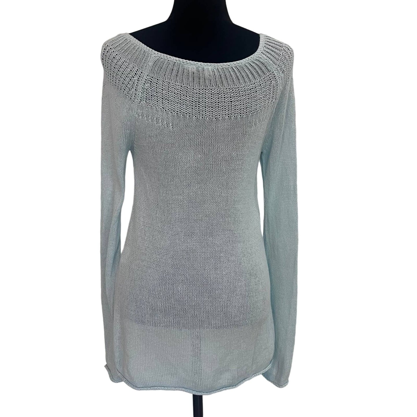 Anthropologie Moth Mila Mint Green Linen Blend Sweater Size S