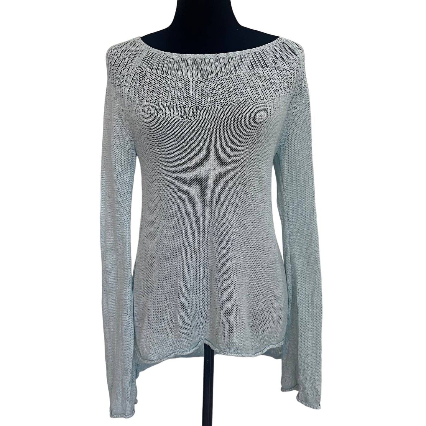 Anthropologie Moth Mila Mint Green Linen Blend Sweater Size S