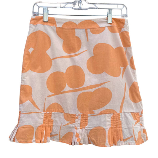 Anthropologie Elevenses Orange And White Mini Skirt Size 4P