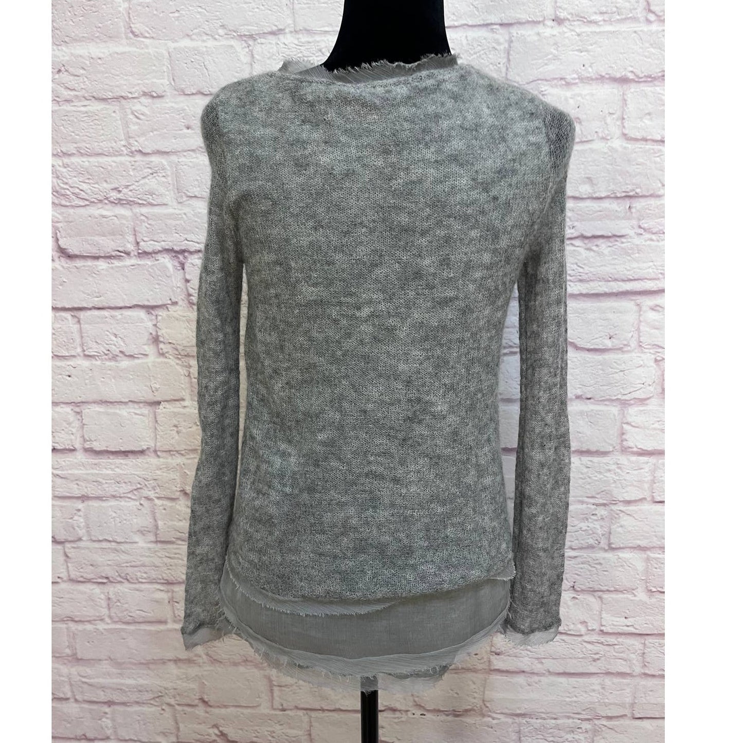 Anthropologie Knitted And Knotted Grey Alpaca Blend Sweater Size S