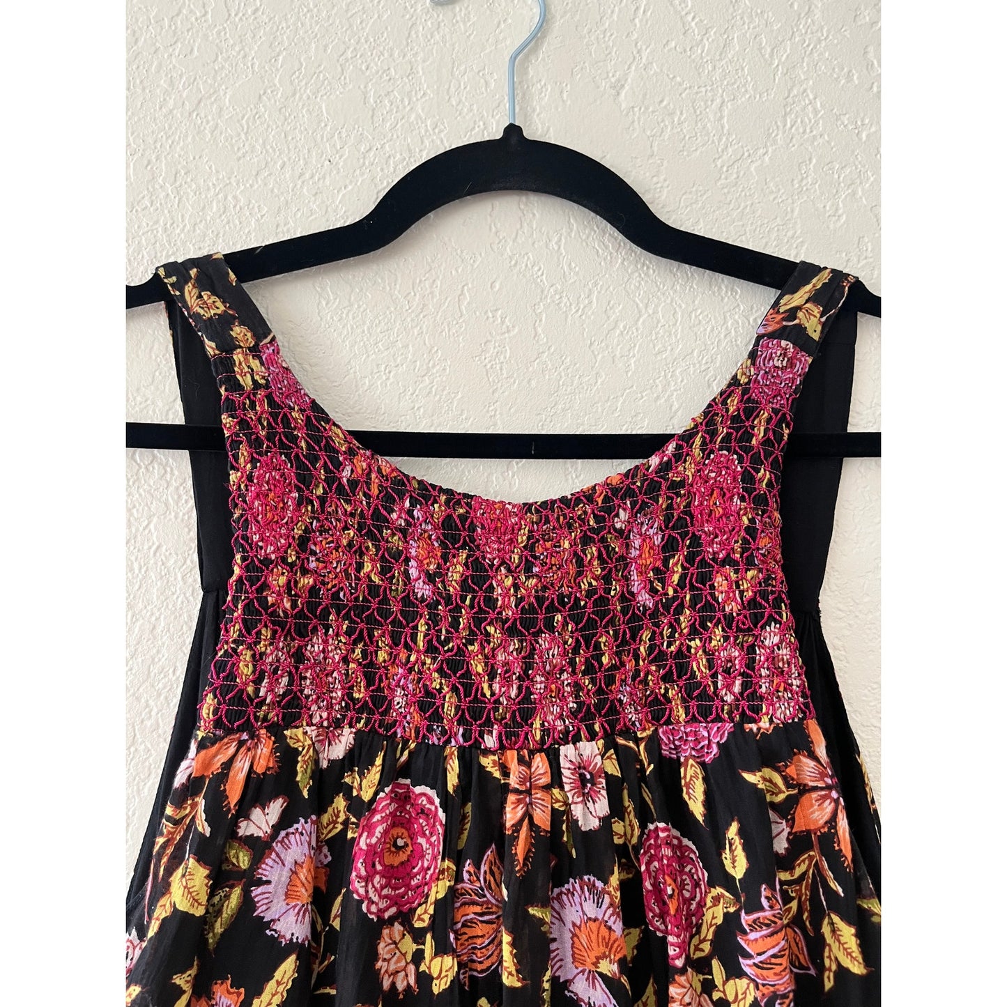 Free People Oh Baby Black And Pink Floral Mini Dress Size XS