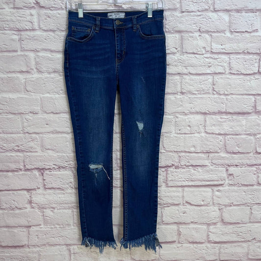 Free People Great Heights Fringe Skinny Jeans Medium Wash Size 27