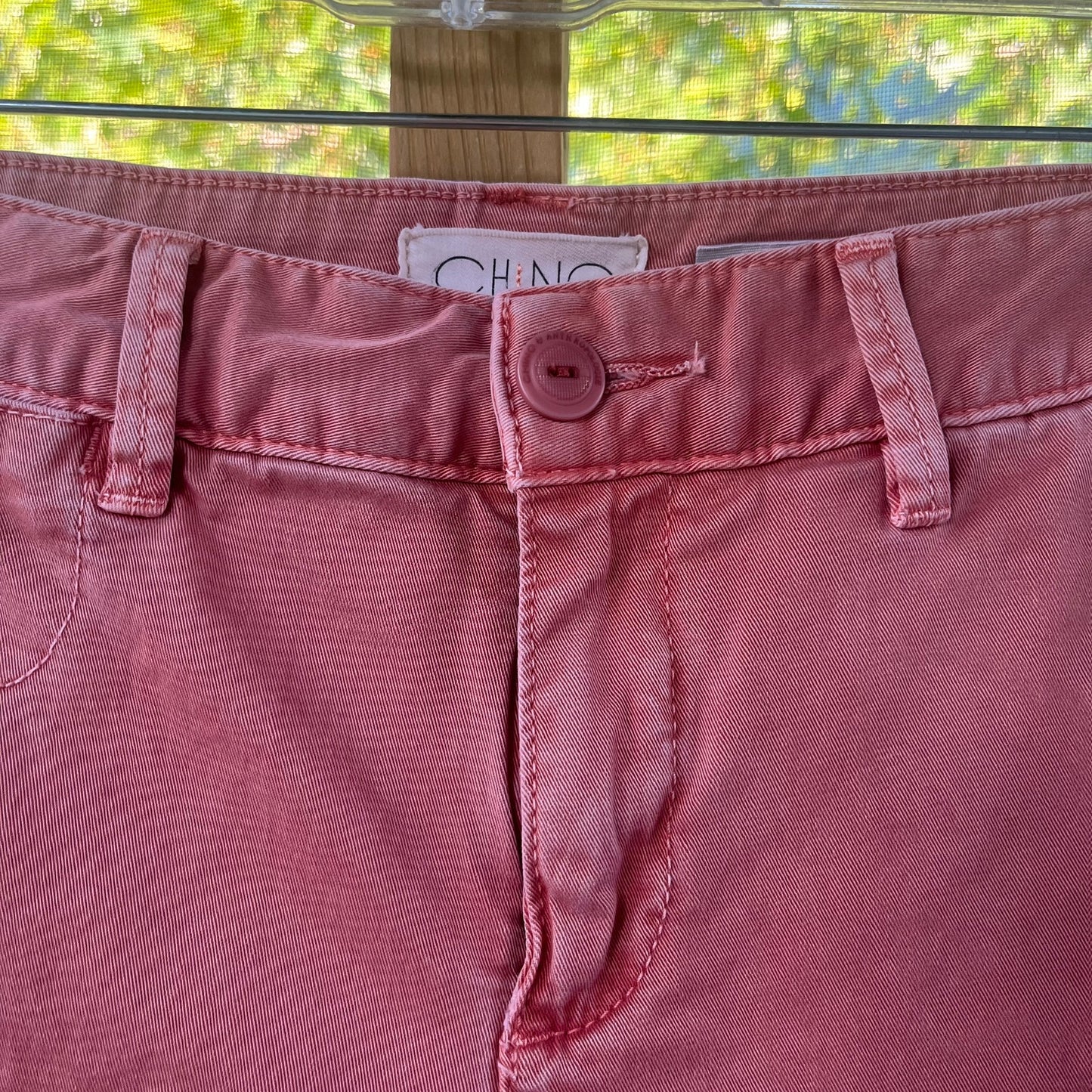 Anthropologie Relaxed Fit Striped Pink Chinos Size 27