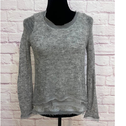 Anthropologie Knitted And Knotted Grey Alpaca Blend Sweater Size S